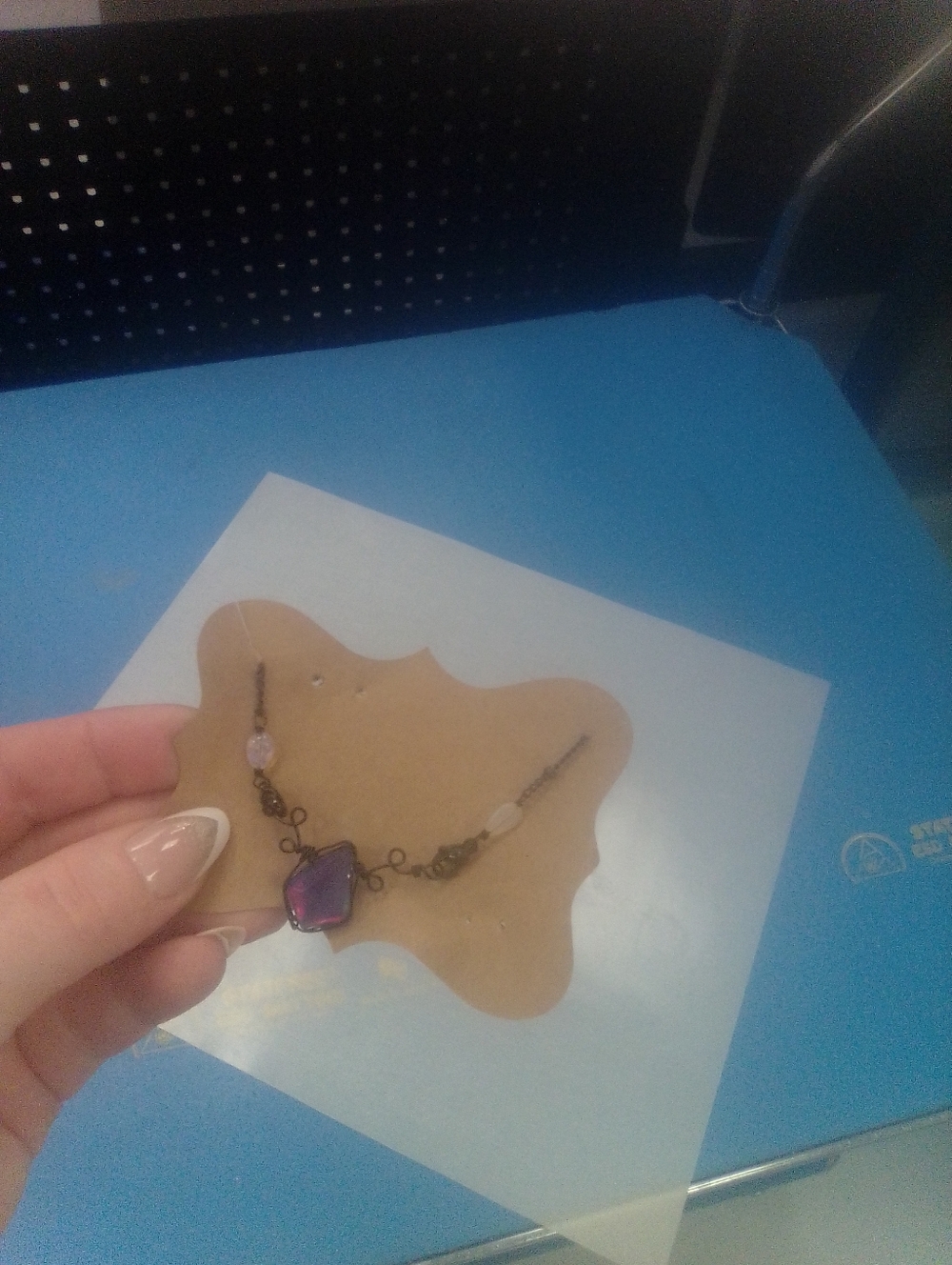 Handmade Purple Aura Opal Pendant Necklace